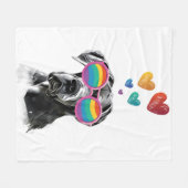 Geweldige ddadige hond met harten Valentijnsdag Fleece Deken (Voorkant (Horizontaal))