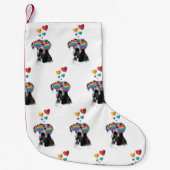 Geweldige ddadige hond met harten Valentijnsdag Kleine Kerstsok (Voorkant)