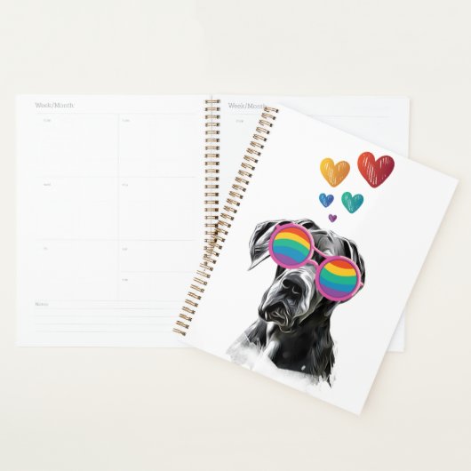 Geweldige ddadige hond met harten Valentijnsdag Planner (Display)