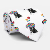 Geweldige ddadige hond met harten Valentijnsdag Stropdas (Opgerold)