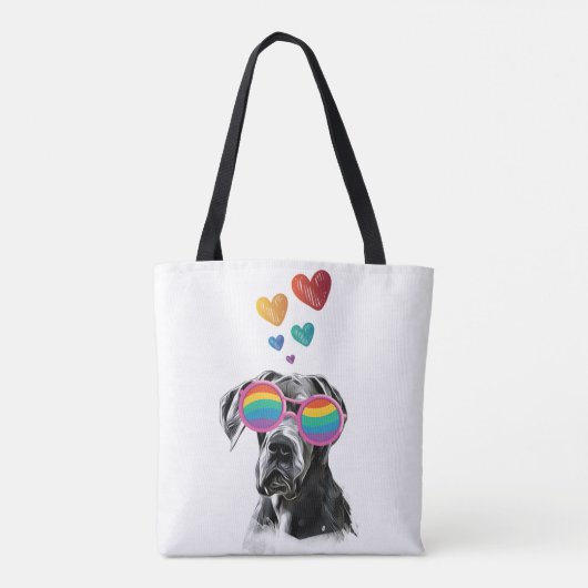 Geweldige ddadige hond met harten Valentijnsdag Tote Bag (Achterkant)