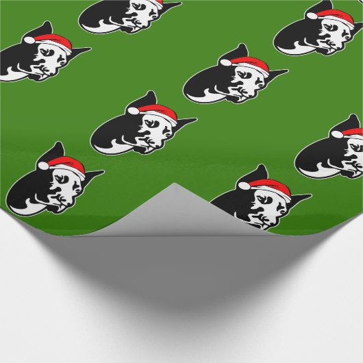 Geweldige ddadige hond met kerstkerstkerstkerstker cadeaupapier (Hoek)