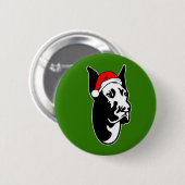 Geweldige ddadige hond met kerstkerstkerstkerstker ronde button 5,7 cm (Voorkant /achterkant)