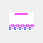 Geweldige ddadige hond & paw hot roze & blauw post-it® notes (Voorkant)