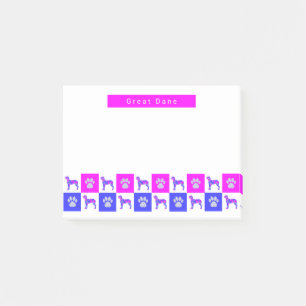 Geweldige ddadige hond & paw hot roze & blauw post-it® notes