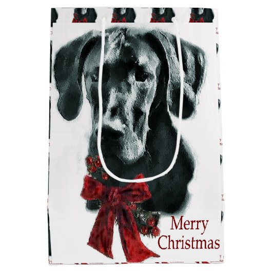 Geweldige ddadige (zwarte) Kerstmis Medium Cadeauzakje (Achterkant)