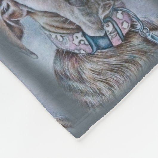 Geweldige ddragende hond-kunst fleece deken (Hoek)