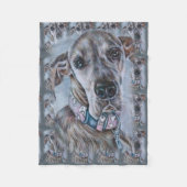 Geweldige ddragende hond-kunst fleece deken (Voorkant)