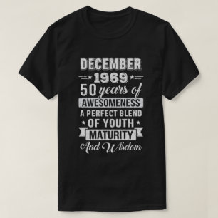  Geweldige december 1969 50ste Birthday Gift T-shirt