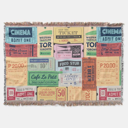 Geweldige  decor Oude cenima tickets Antiek Deken (Voorkant)