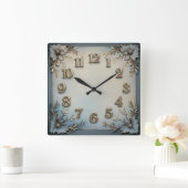 Geweldige decoratieve blauwe vierkante klok (Huis)