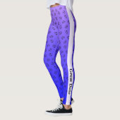 Geweldige Deen met hart blauw Paars Ombre Leggings (Links)