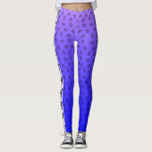 Geweldige Deen met hart blauw Paars Ombre Leggings (Voorkant)