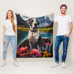 Geweldige Deen op een peddel: een Schilderachtig a Fleece Deken