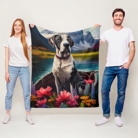 Geweldige Deen op een peddel: een Schilderachtig a Fleece Deken (In situ)