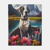 Geweldige Deen op een peddel: een Schilderachtig a Fleece Deken (Voorkant)