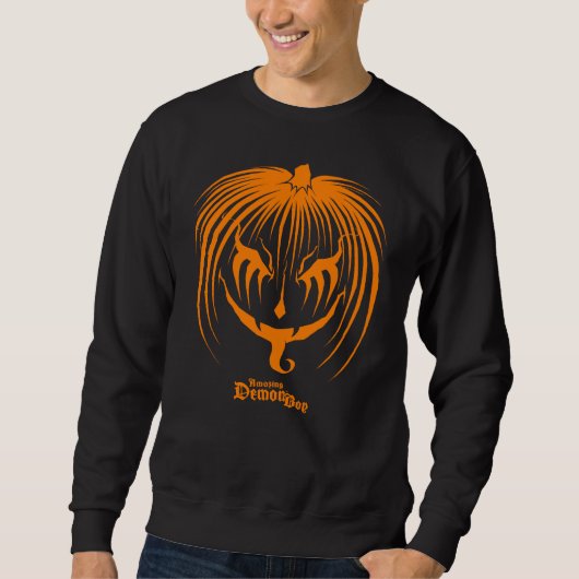 Geweldige Demonboy Pumpkinhead Oranje Halloween Trui (Voorkant)