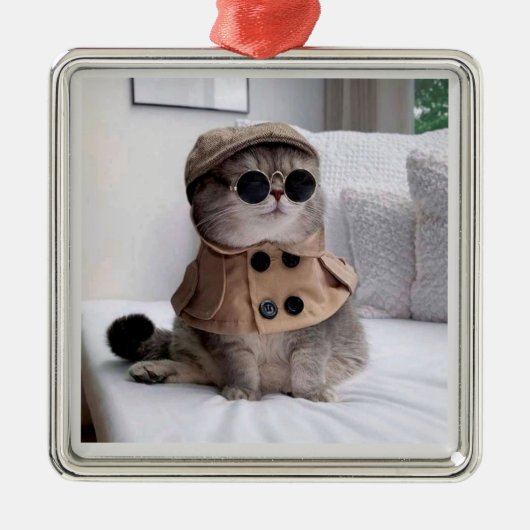 geweldige detective met kerstversiering metalen ornament (Voorkant)