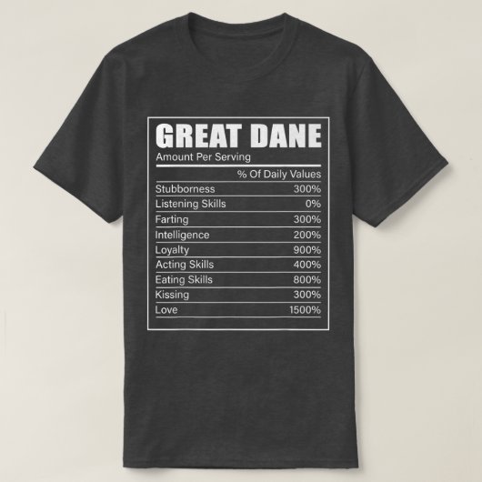 Geweldige dgestalte Dog Grote Dane Lover Grote Dee T-shirt (Design voorkant)