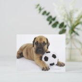 Geweldige dgestalte met speelgoed voetbal briefkaart (Staand voorkant)