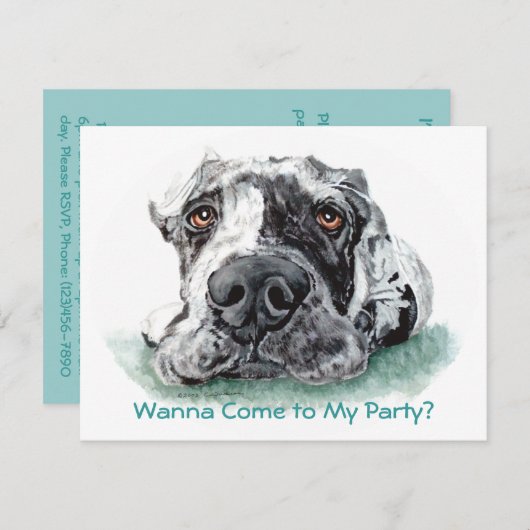 Geweldige dgestapte in Merle Kaart (Voorkant / Achterkant)