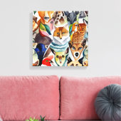 Geweldige dieren canvas afdruk (Insitu (Woonkamer))