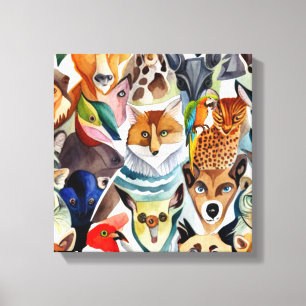 Geweldige dieren canvas afdruk