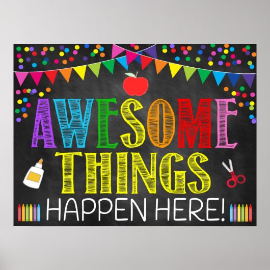 Geweldige dingen gebeuren hier in het Poster van d (Voorkant)