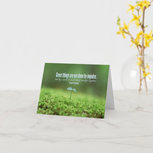 Geweldige dingen Inspirerend groet Opmerking Kaart (Gele Bloem)