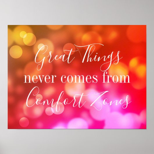 Geweldige dingen komen nooit uit comfort zones poster (Voorkant)