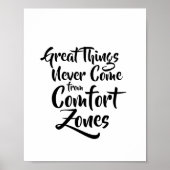 Geweldige dingen komen nooit uit Comfort Zones Poster (Voorkant)