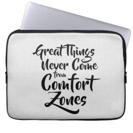 Geweldige dingen komen nooit van Comfort Zones Quo Laptop Sleeve