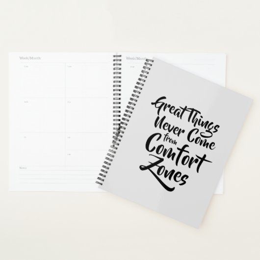 Geweldige dingen komen nooit van Comfort Zones Quo Planner (Display)