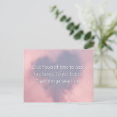 Geweldige dingen kosten tijd Motivatie mini-art af Feestdagenkaart (Staand voorkant)