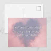 Geweldige dingen kosten tijd Motivatie mini-art af Feestdagenkaart (Voorkant / Achterkant)