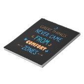 Geweldige dingen kwamen nooit uit de comfortzones notitieblok (Linkerzijde)