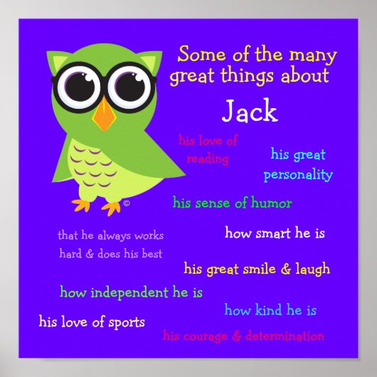 Geweldige dingen over. . . Cute Owl Poster (Voorkant)