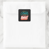Geweldige dingen wachten vierkante sticker (Tas)