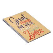 geweldige dingen zijn nooit uit het tijdschrift va notitieboek (Rechterzijde)