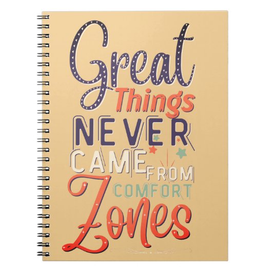 geweldige dingen zijn nooit uit het tijdschrift va notitieboek (Voorkant)