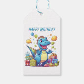 Geweldige dinosaurus feestjongens cadeaulabel (Voorkant)