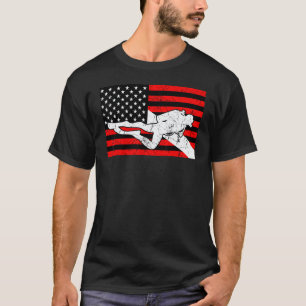 Geweldige Diver Down Vlag Vintage Scuba Duiken Ond T-shirt