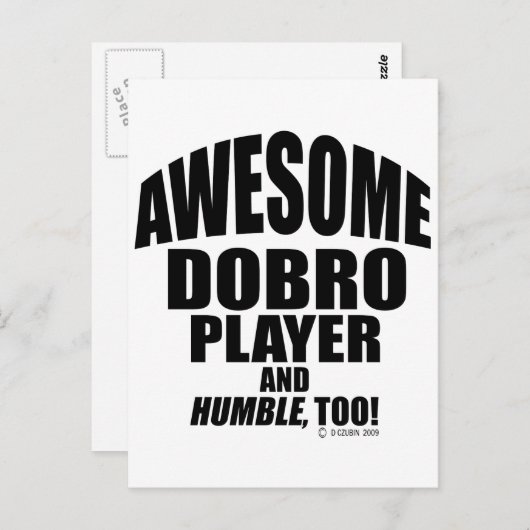 Geweldige Dobro-speler Briefkaart (Voorkant / Achterkant)