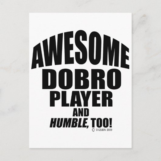 Geweldige Dobro-speler Briefkaart (Voorkant)