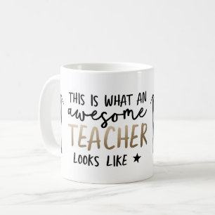 Geweldige docent modern typografie goudcadeau koffiemok