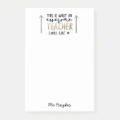 Geweldige docent modern typografie goudcadeau post-it® notes (Voorkant)