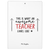 Geweldige docent moderne typografie groen cadeau t klembord (Achterkant)