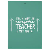 Geweldige docent moderne typografie groen cadeau t klembord (Achterkant)