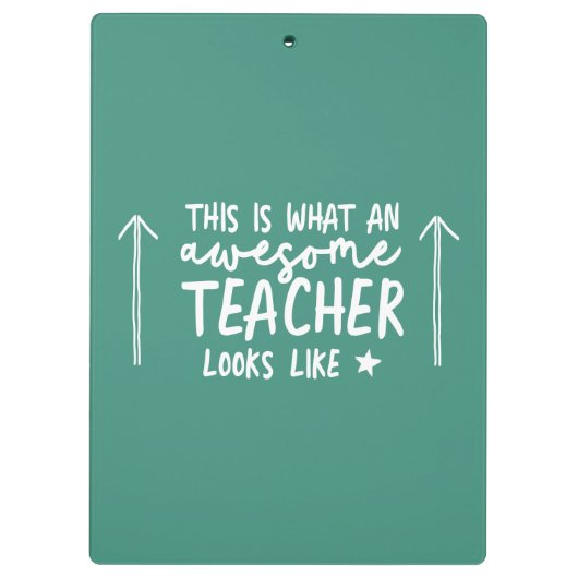 Geweldige docent moderne typografie groen cadeau t klembord (Achterkant)