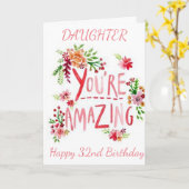GEWELDIGE DOCHTER OP JE 32E VERJAARDAG KAART (Gele Bloem)